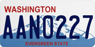 WA license plate AAN0227