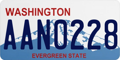 WA license plate AAN0228