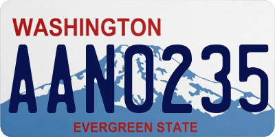 WA license plate AAN0235