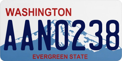 WA license plate AAN0238