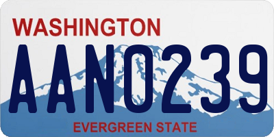 WA license plate AAN0239
