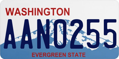 WA license plate AAN0255