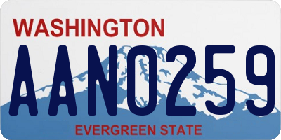 WA license plate AAN0259