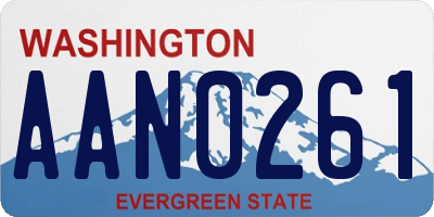 WA license plate AAN0261