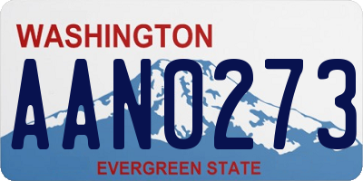 WA license plate AAN0273