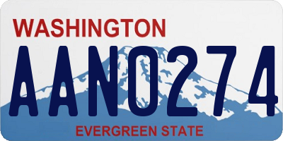 WA license plate AAN0274