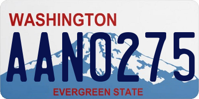 WA license plate AAN0275