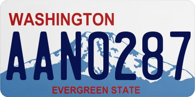 WA license plate AAN0287