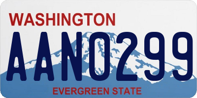 WA license plate AAN0299