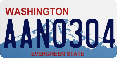 WA license plate AAN0304