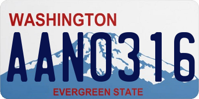 WA license plate AAN0316