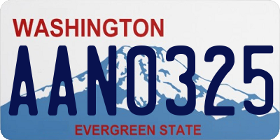 WA license plate AAN0325