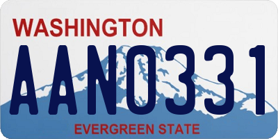 WA license plate AAN0331