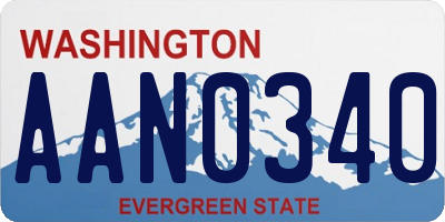 WA license plate AAN0340