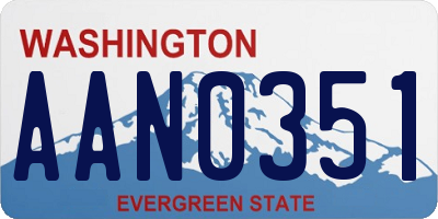 WA license plate AAN0351