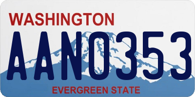 WA license plate AAN0353