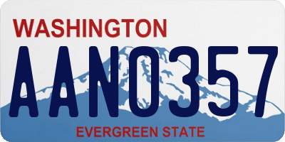 WA license plate AAN0357