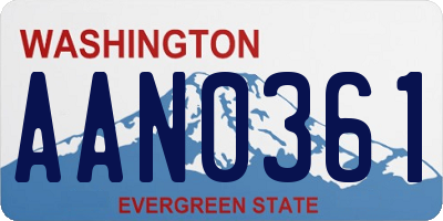 WA license plate AAN0361