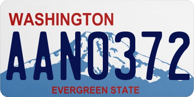 WA license plate AAN0372