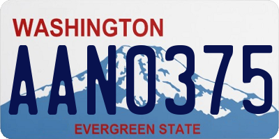 WA license plate AAN0375