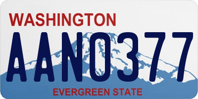 WA license plate AAN0377