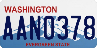 WA license plate AAN0378