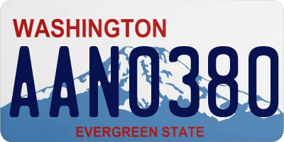 WA license plate AAN0380