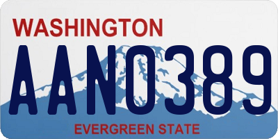 WA license plate AAN0389