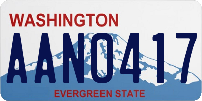 WA license plate AAN0417