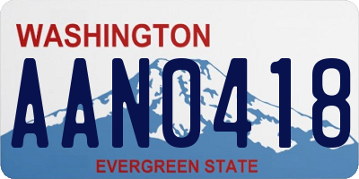 WA license plate AAN0418