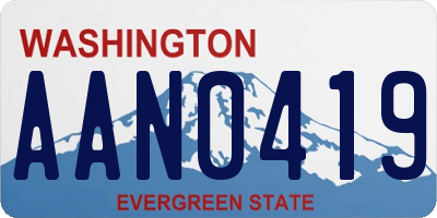 WA license plate AAN0419