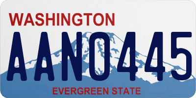 WA license plate AAN0445