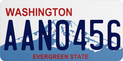 WA license plate AAN0456