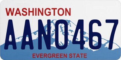 WA license plate AAN0467