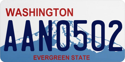 WA license plate AAN0502