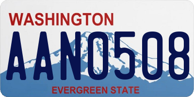 WA license plate AAN0508