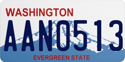 WA license plate AAN0513