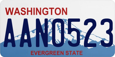 WA license plate AAN0523