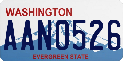 WA license plate AAN0526