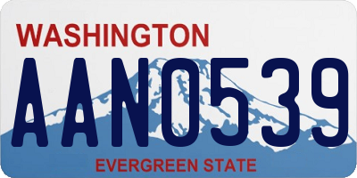 WA license plate AAN0539