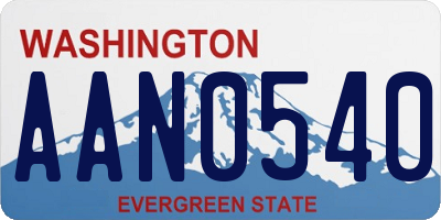 WA license plate AAN0540