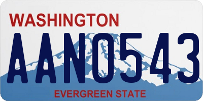 WA license plate AAN0543