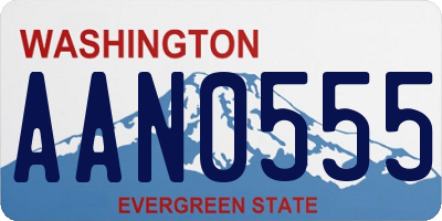 WA license plate AAN0555