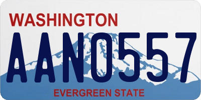 WA license plate AAN0557