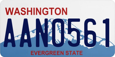 WA license plate AAN0561