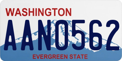 WA license plate AAN0562