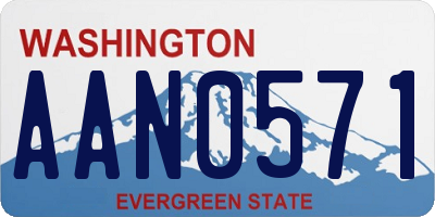 WA license plate AAN0571