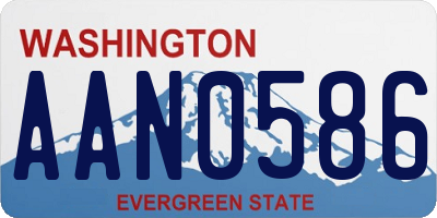 WA license plate AAN0586