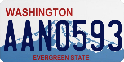 WA license plate AAN0593