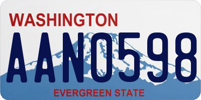 WA license plate AAN0598